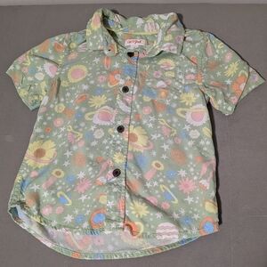 Cat & Jack 4T Toddler Button Down Cosmic Easter Shirt